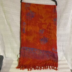 Sarong 64X44 Island dreams Coco Cay Bahamas 100% Rayon with tassels